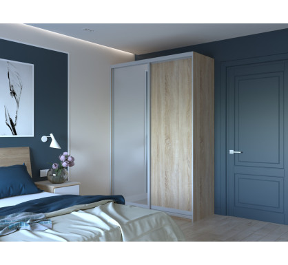 Šatní skříň Doros City Light Dub Sonoma 1 DTD / 1 zrcadlo 150×45×225 (42002037)