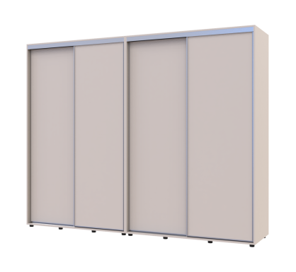 Šatní skříň s posuvnými dveřmi Doros Sigma Slim Kašmír 2+2 dveře 270x60x214.4 (42005601)