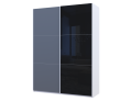 Skříň s posuvnými dveřmi Doros G-Caiser Bílá Grafit/Černá 1 DTD / 1 sklo / 3 části 180x60x240 (42005095)