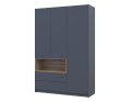 Skříň na oblečení s nikou Doros Dale Antracit/Dub Evok 3 dveře 150 × 52 × 220 (44900526)