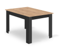 Jídelní set: stůl NP 120x80 Craft / černá + 2 židle MARK černá a bílá / přírodní nohy (100408842)