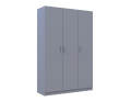Šatní skříň Promo Šedá 3 dveře 135x48x204 (80737765)