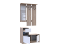 Předsíň Bela Dub Sonoma/Bílá 1 DTD / 1 zrcadlo 100×40×210 (44900410)