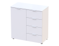 Komoda Doros Ron 1 1 dveře 4 zásuvky Bílý 80 × 38 × 81 (41516005)