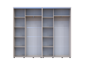 Šatní skříň s posuvnými dveřmi Doros Sigma Slim Kašmír 2+2 dveře 240x45x214.4 (42005594)