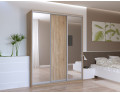 Šatní skříň Doros City Light Dub Sonoma 1 DTD / 2 zrcadla 180×60×225 (44900030)