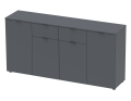 Komoda Doros Ron 7 Grafit 4 dveře 2 zásuvky 160 × 38 × 81 (44900236)