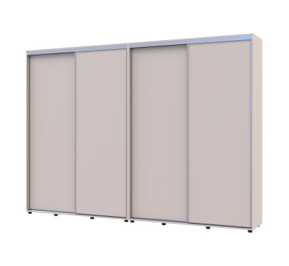 Šatní skříň s posuvnými dveřmi Doros Sigma Slim Kašmír 2+2 dveře 300x45x214.4 (42005606)
