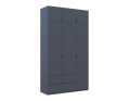 Šatní skříň Lukas Grafit/Grafit 3 dveře 135x50x240 (80737801)