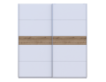 Šatní skříň Doros G-Caiser Bílá / Bílá vložka Dub Evok 2 DTD / 5 části 220×60×240 (44900283)
