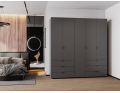 Šatní skříň na oblečení Doros Gelar set Grafit 2+3 dveře 193,7×49,5×203,4 (42002132)