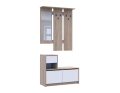 Předsíň Bela Dub Sonoma/Bílá 1 DTD / 1 zrcadlo 100×40×210 (44900410)
