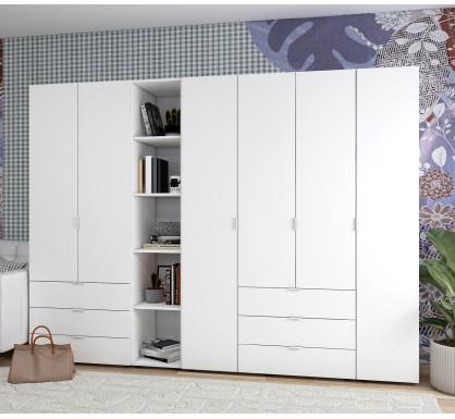 Set Doros Gelar s regálem Bílý 2+4 dveře 270,7×49,5×203,4 (42005033)