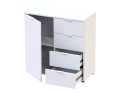 Komoda Doros Ron 1 1 dveře 4 zásuvky Bílý 80 × 38 × 81 (41516005)