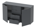 Komoda Doros Ron 5 Grafit 2 dveře 4 zásuvky 140 × 38 × 81 (44900235)