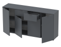 Komoda Doros Ron 7 Grafit 4 dveře 2 zásuvky 160 × 38 × 81 (44900236)