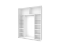 Skříň s posuvnými dveřmi Doros G-Caiser Bílá / Bílá 2 DTD / 3 části 180x60x240 (42002108)