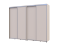 Šatní skříň s posuvnými dveřmi Doros Sigma Slim Kašmír 2+2 dveře 260x60x214.4 (42005599)
