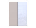 Šatní skříň s posuvnými dveřmi Doros G-Caiser Kašmír / Bílá 1 DTD / 1 sklo / 3 části 180x60x240 (42005322)
