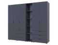 Set Doros Gelar s regálem Grafit 2+3 dveře 231,9×49,5×203,4 (42005057)