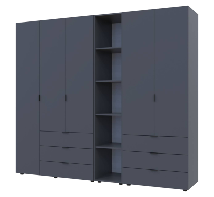 Set Doros Gelar s regálem Grafit 2+3 dveře 231,9×49,5×203,4 (42005057)