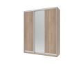 Šatní skříň Doros City Light Dub Sonoma 2 DTD / 1 zrcadlo 180×60×225 (41070010)