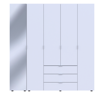 Skříň na oblečení Doros Gelar Bílý 4 dveře/zrcadlo 194 × 49,5 × 203,4 (42002160)