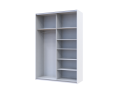 Skříň s posuvnými dveřmi Doros G-Caiser Bílá Grafit 1 DTD / 1 zrcadlo / 3 části 160x60x240 (42005086)