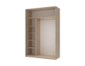 Šatní skříň Doros City Light Dub Sonoma 2 zrcadla 150×60×225 (44900073)