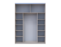 Šatní skříň s posuvnými dveřmi Doros G-Caiser Kašmír 2 zrcadla / 3 části 180x60x240 (42005324)