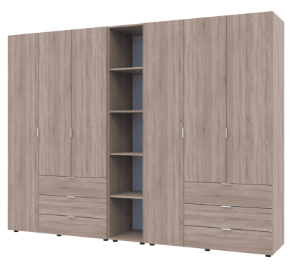 Set Doros Gelar s regálem Dub Sonoma 3+3 dveře 270,6×49,5×203,4 (42005052)