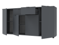 Komoda Doros Ron 7 Grafit 4 dveře 2 zásuvky 160 × 38 × 81 (44900236)