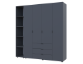 Set Doros Gelar s regálem Grafit 4 dveře 193,2×49,5×203,4 (42005063)