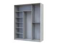 Šatní skříň Doros City Light Borovice Natti 1 DTD / 2 zrcadla 180×60×225 (80736520)