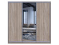 Šatní skříň Doros City Light Dub Sonoma 2 DTD / 1 zrcadlo 225×60×225 (42002135)