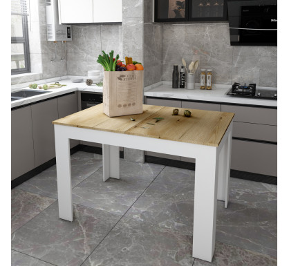 Jídelní stůl Doros Flint Bílý/Dub Artisan 120/170x80x78 (41510130)