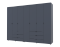 Šatní skříň na oblečení Doros Gelar set Grafit 3+4 dveře 271,2×49,5×203,4 (42002128)