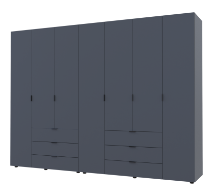 Šatní skříň na oblečení Doros Gelar set Grafit 3+4 dveře 271,2×49,5×203,4 (42002128)