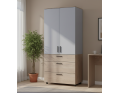 Skříň na oblečení Doros Thorn Cremona Cannolo/Šedá 2 DTD/3Š tyč 90х51.6х200 (44900457)