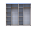 Šatní skříň s posuvnými dveřmi Doros Sigma Slim Kašmír 2+2 dveře 240x60x214.4 (42005595)