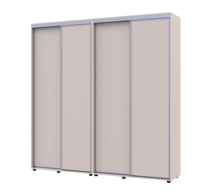 Šatní skříň s posuvnými dveřmi Doros Sigma Slim Kašmír 2+2 dveře 210x45x214.4 (42005588)