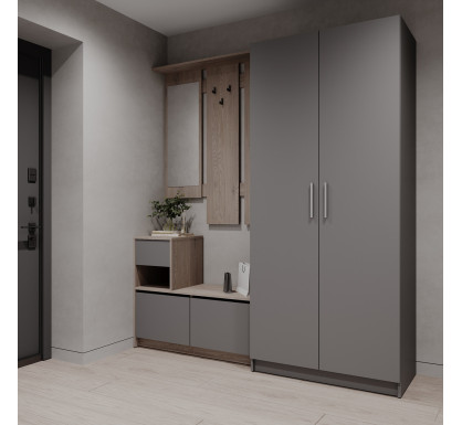 Předsíň Bela a skříň Promo Cremona Cannolo/Šedá 2 DTD 190×48×204 (42005331)