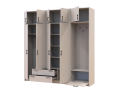 Šatní skříň Doros Rondi s věšákem a nástavcem Kašmír 4 dvere 220x52x236 (42005396)