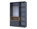 Skříň na oblečení s nikou Doros Dale Antracit/Dub Evok 3 dveře 150 × 52 × 220 (44900526)