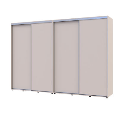 Šatní skříň s posuvnými dveřmi Doros Sigma Slim Kašmír 2+2 dveře 310x60x214.4 (42005609)