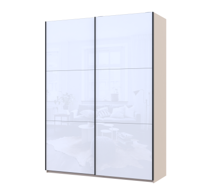 Šatní skříň s posuvnými dveřmi Doros G-Caiser Kašmír / Bílá 2 skla / 3 části 180x60x240 (42005325)