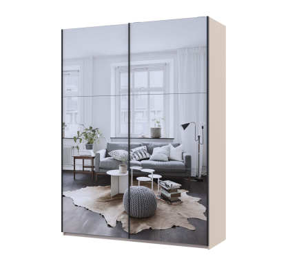 Šatní skříň s posuvnými dveřmi Doros G-Caiser Kašmír 2 zrcadla / 3 části 180x60x240 (42005324)