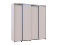 Šatní skříň s posuvnými dveřmi Doros Sigma Slim Kašmír 2+2 dveře 220x60x214.4 (42005591)
