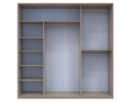 Šatní skříň Doros City Light Dub Sonoma 1 DTD / 2 zrcadla 225×60×225 (42002136)