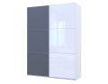 Skříň s posuvnými dveřmi Doros G-Caiser Bílá Grafit/Bílá 1 DTD / 1 sklo / 3 části 180x60x240 (42005094)